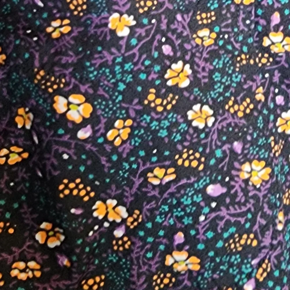 J. Crew Secret Wash Cotton Poplin Long Sleeve Button Shirt Yellow Green Floral M